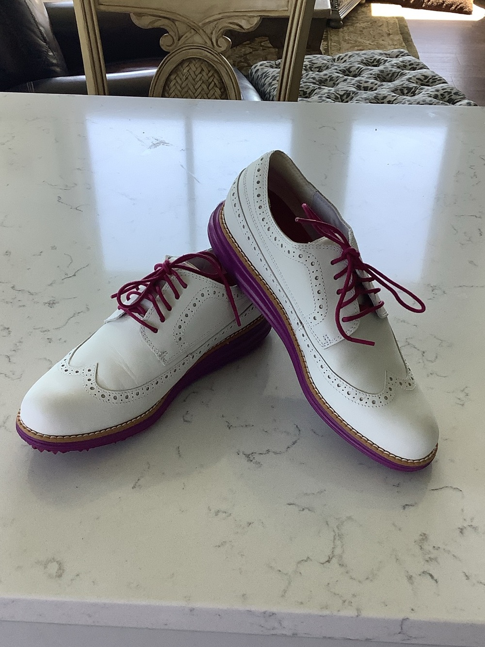 Cole Haan White Sneakers with Pink Soles